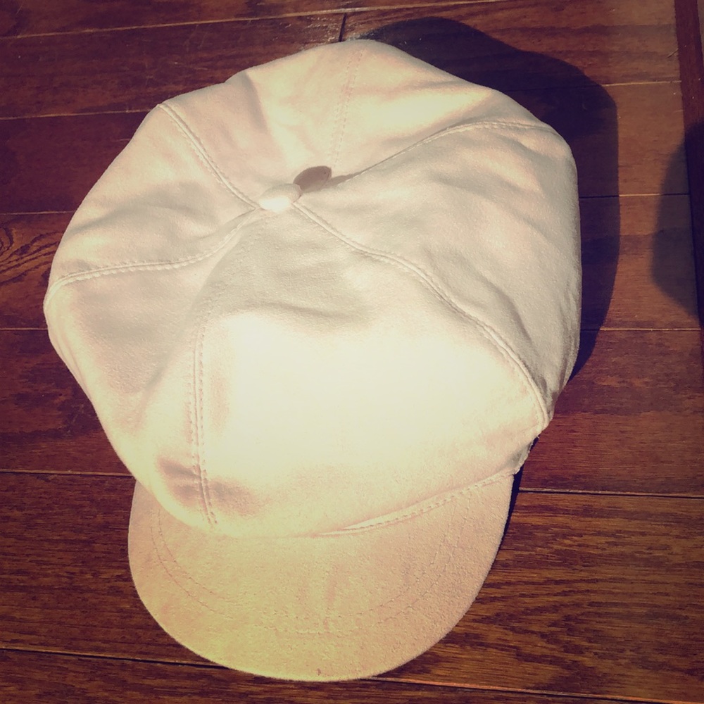 Light pink faux suede hat